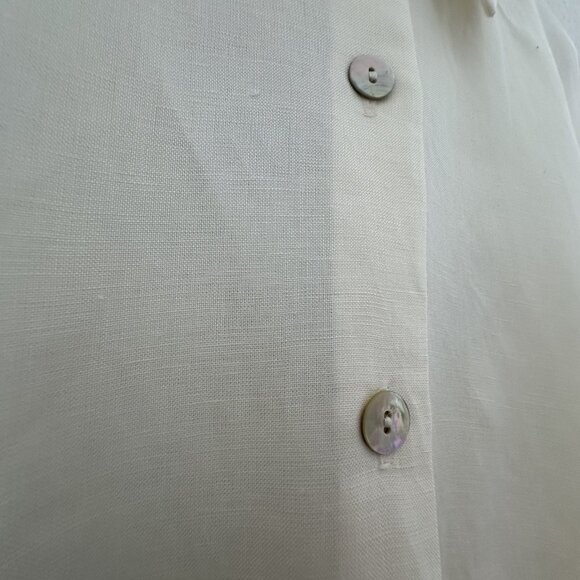 Dialogue Shirt Womens 2X Ivory Button Up Linen Blend L/S Oversized Lagenlook NWT - Picture 5 of 9